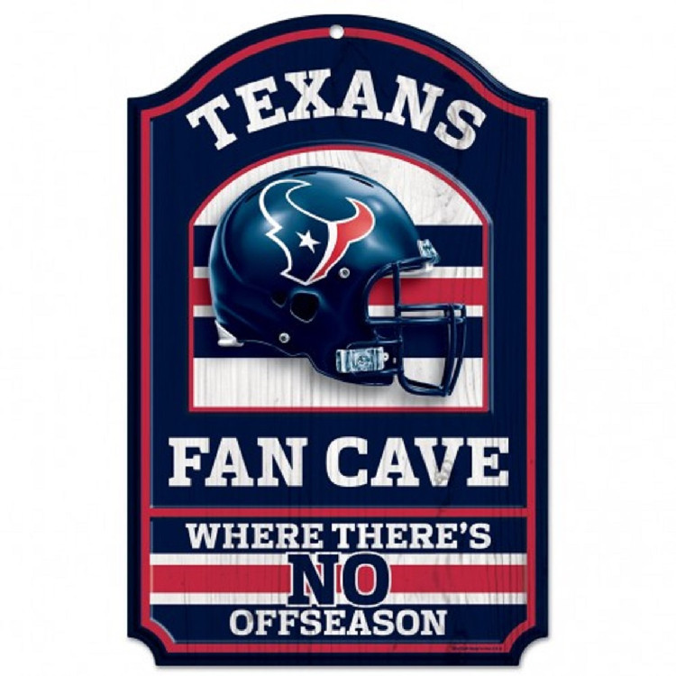 Houston Texans Wood Sign - 11"x17" Fan Cave Design