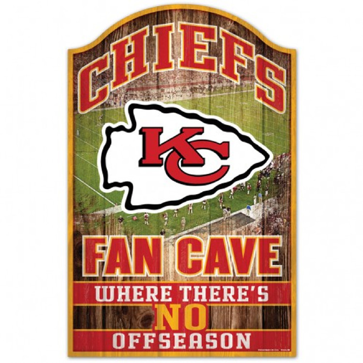 Kansas City Chiefs Sign 11x17 Wood Fan Cave Design