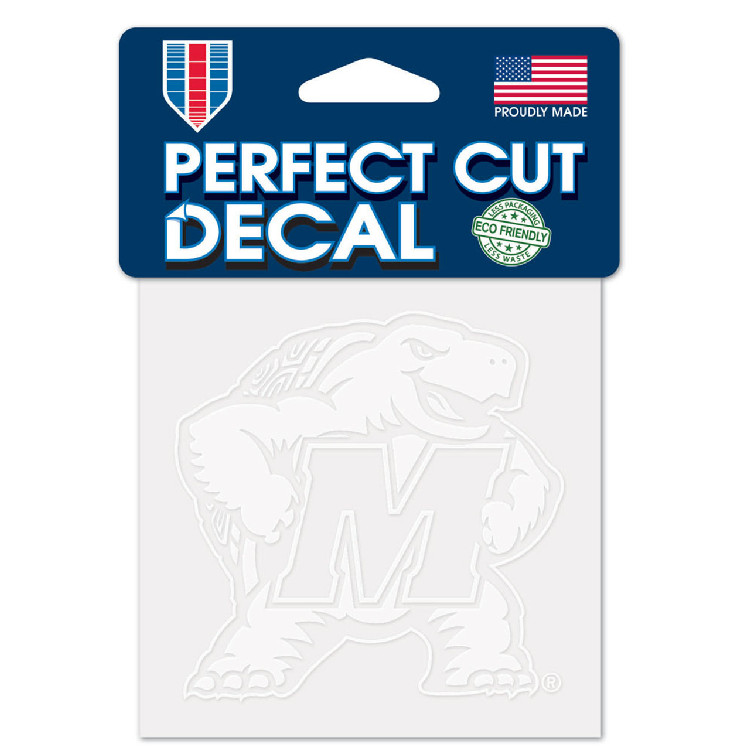 Maryland Terrapins Decal 4x4 Perfect Cut White