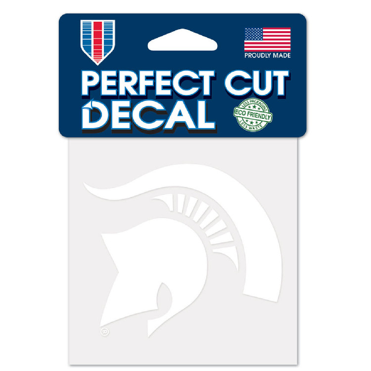 Michigan State Spartans Decal 4x4 Perfect Cut White