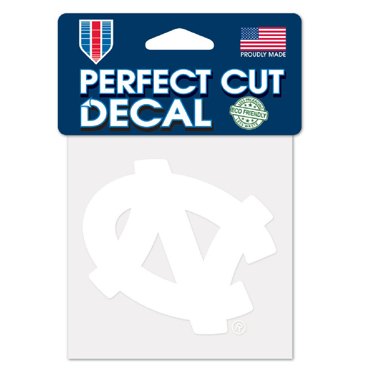 North Carolina Tar Heels Decal 4x4 Perfect Cut White