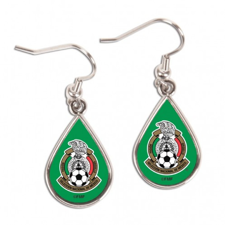 Mexican National Soccer Earrings Tear Drop Style