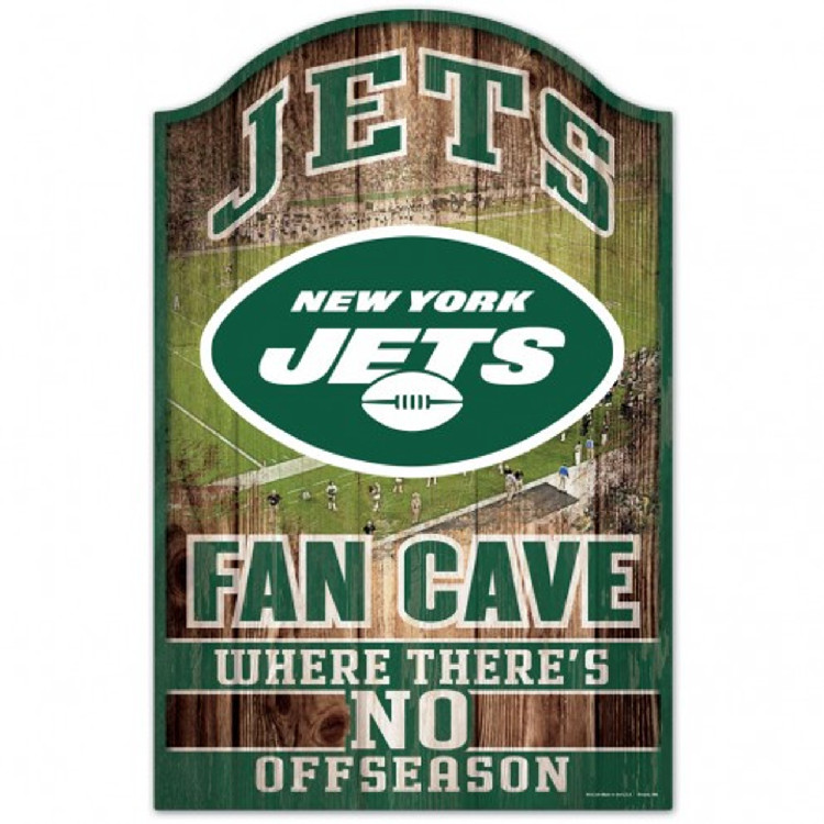 New York Jets Sign 11x17 Wood Fan Cave Design