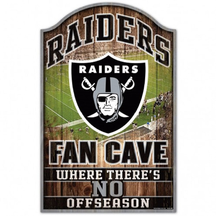 Las Vegas Raiders Wood Sign - 11"x17" Fan Cave Design