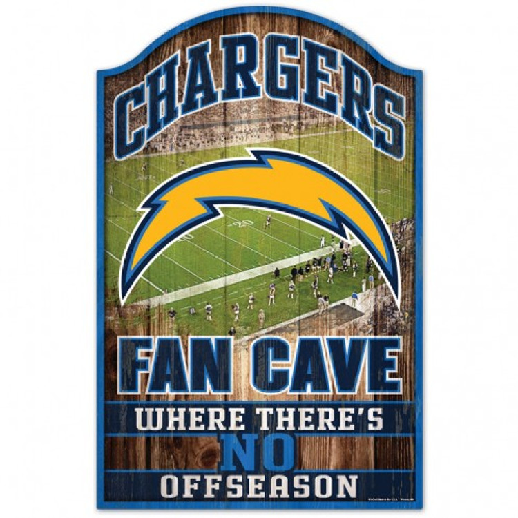 Los Angeles Chargers Sign 11x17 Wood Fan Cave Design