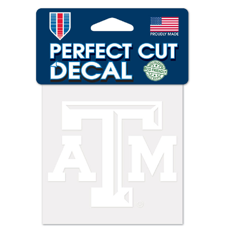 Texas A&M Aggies Decal 4x4 Perfect Cut White