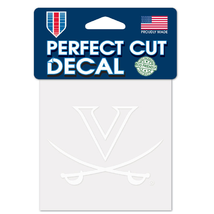 Virginia Cavaliers Decal 4x4 Perfect Cut White