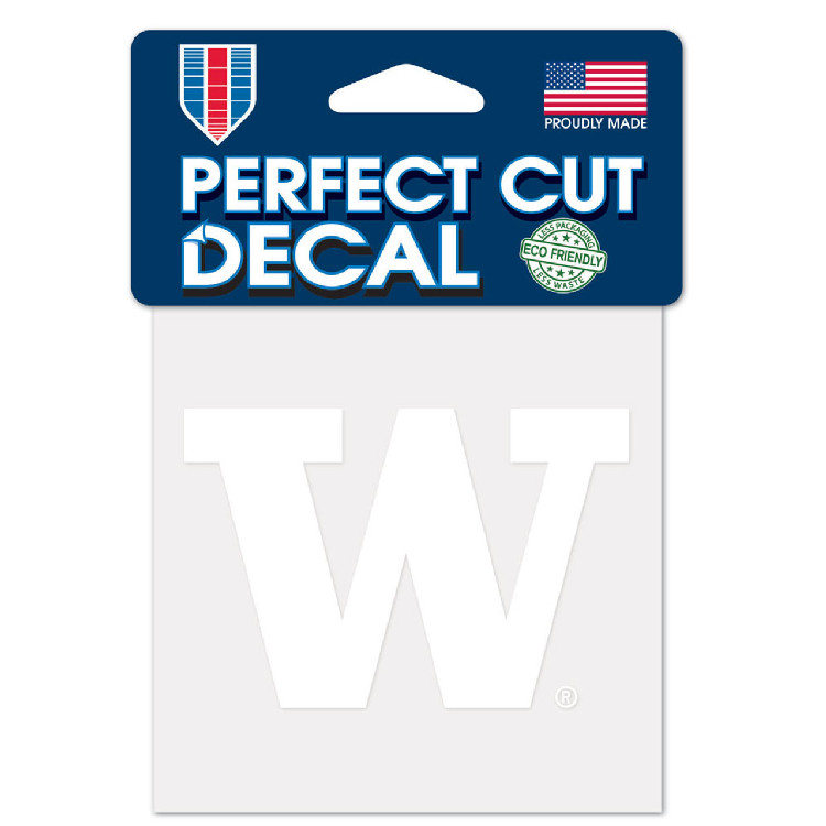 Washington Huskies Decal 4x4 Perfect Cut White