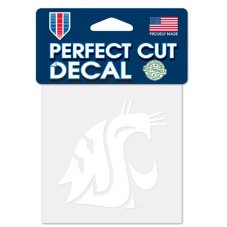 Washington State Cougars Decal 4x4 Perfect Cut White