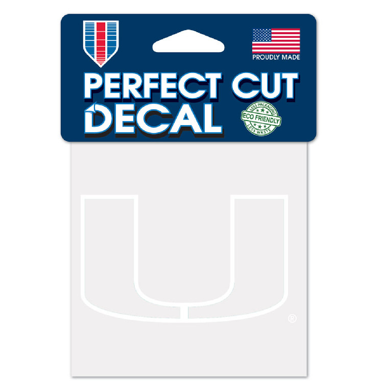 Miami Hurricanes Decal 4x4 Perfect Cut White