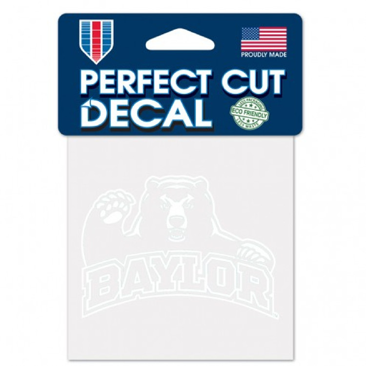 Baylor Bears Decal 4x4 Perfect Cut White