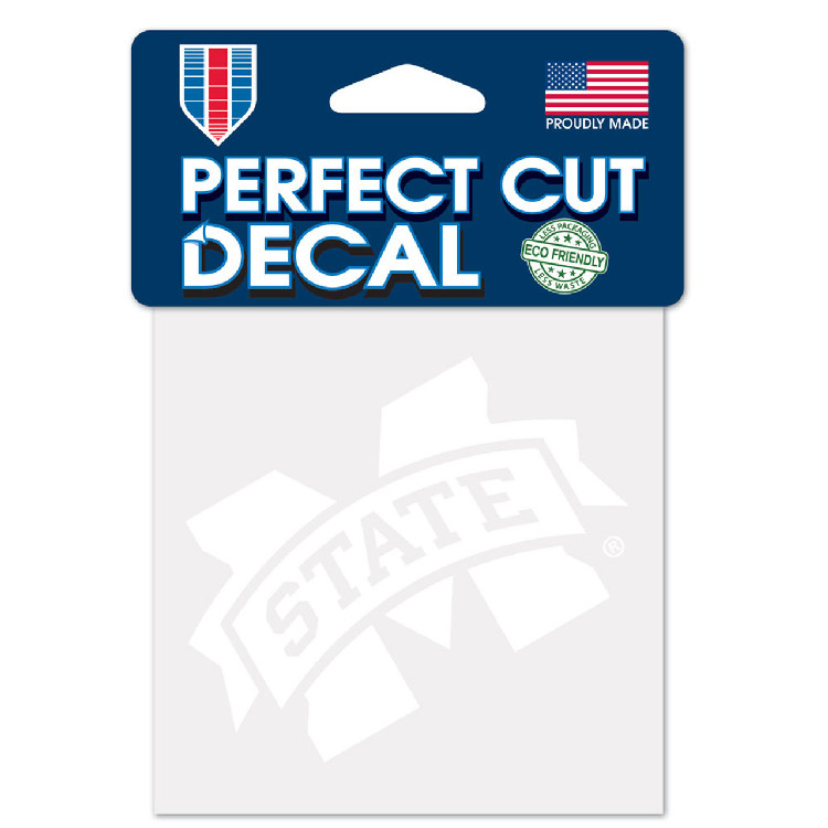 Mississippi State Bulldogs Decal 4x4 Perfect Cut White