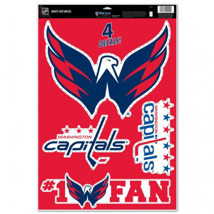 Washington Capitals Decal 11x17 Multi Use 4 Decals