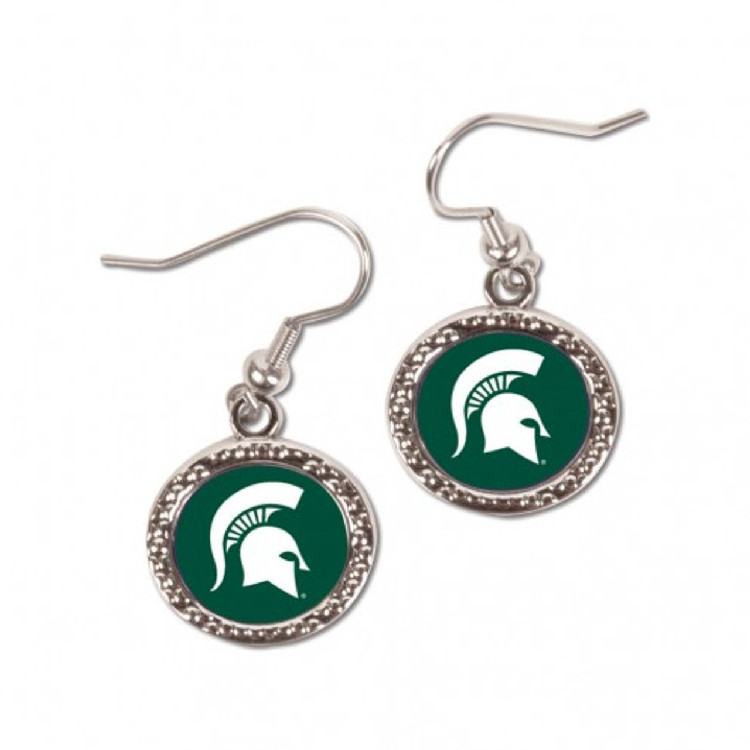 Michigan State Spartans Earrings Round Style