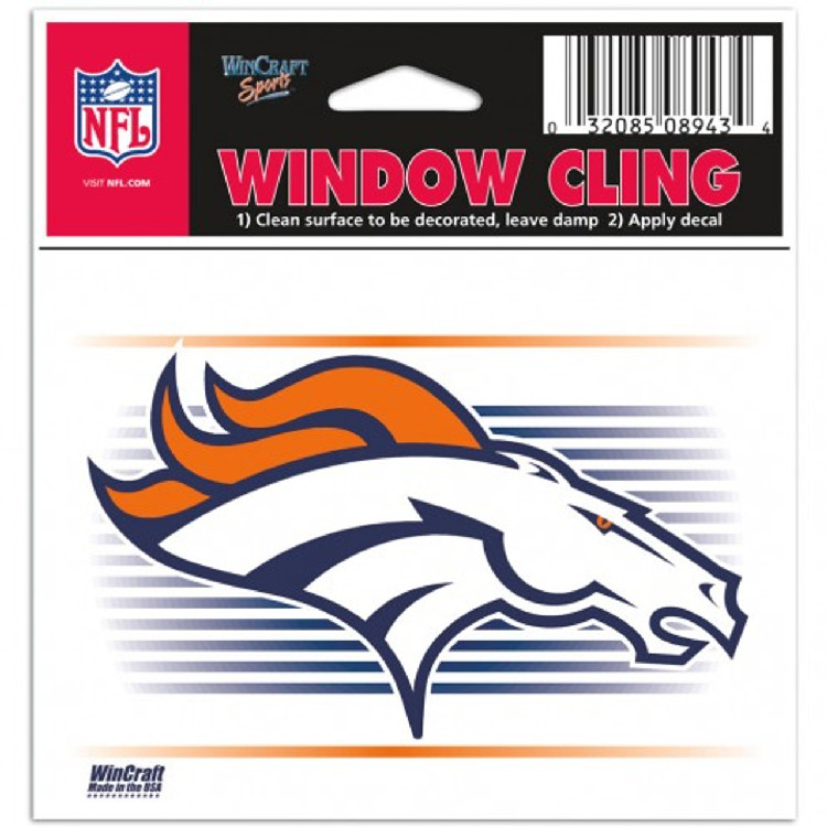 Denver Broncos Decal 3x3 Static Cling Style