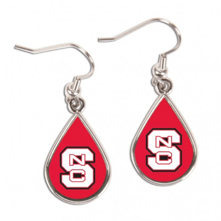 North Carolina State Wolfpack Earrings Tear Drop Style