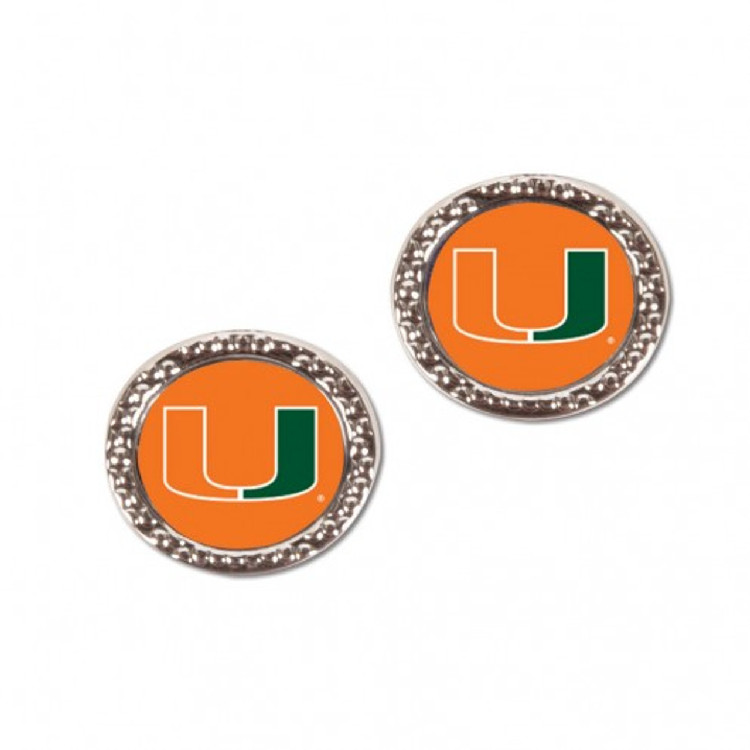 Miami Hurricanes Earrings Post Style