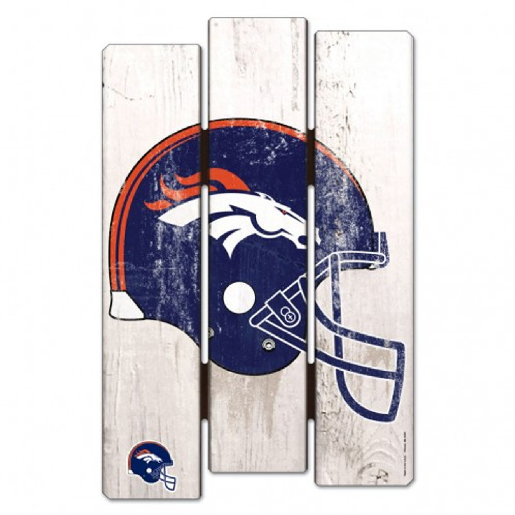 Denver Broncos Sign 11x17 Wood Fence Style