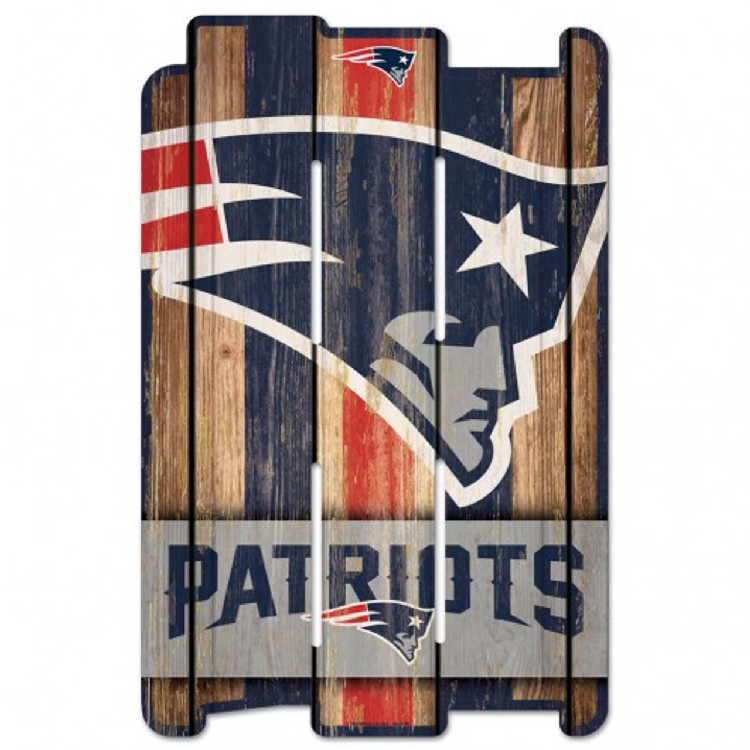 New England Patriots Sign 11x17 Wood Fence Style