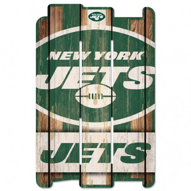 New York Jets Sign 11x17 Wood Fence Style