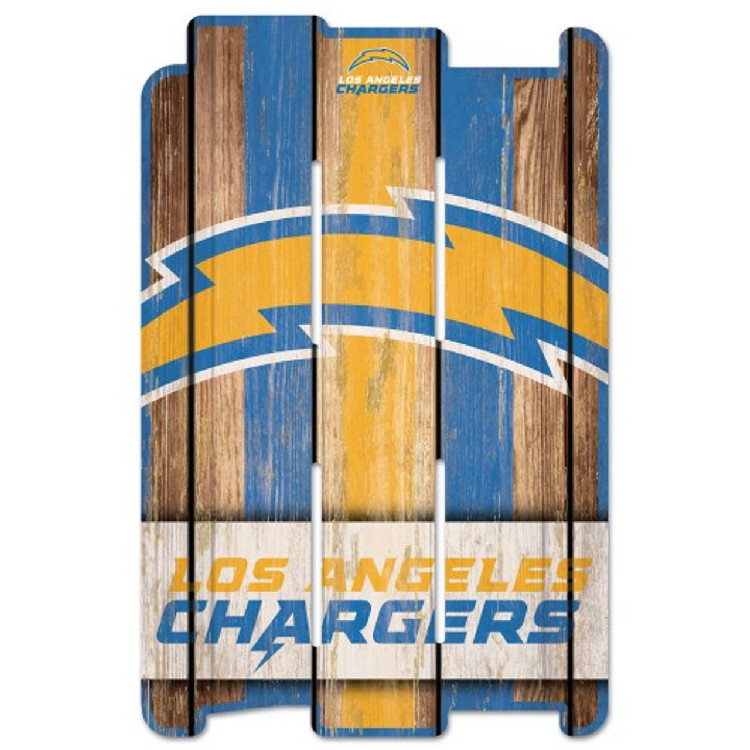 Los Angeles Chargers Sign 11x17 Wood Fence Style