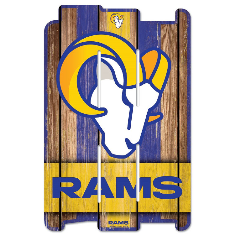 Los Angeles Rams Sign 11x17 Wood Fence Style