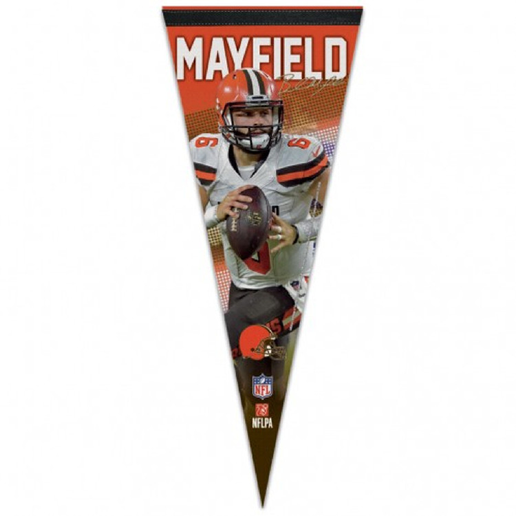 Cleveland Browns Pennant 12x30 Premium Style Baker Mayfield Design