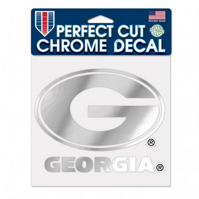 Georgia Bulldogs Decal 6x6 Perfect Cut Chrome