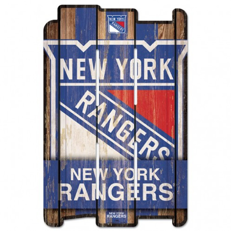 New York Rangers Sign 11x17 Wood Fence Style