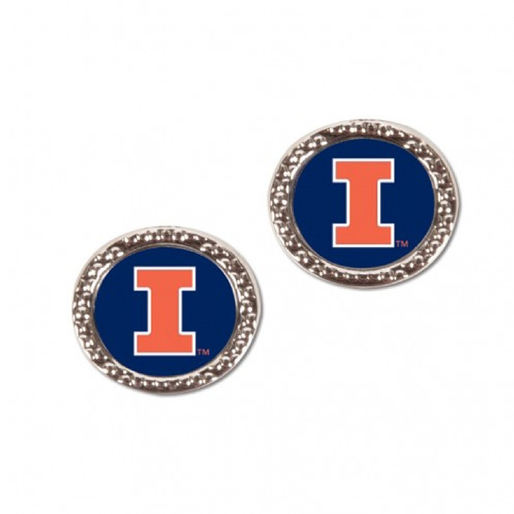 Illinois Fighting Illini Earrings Post Style