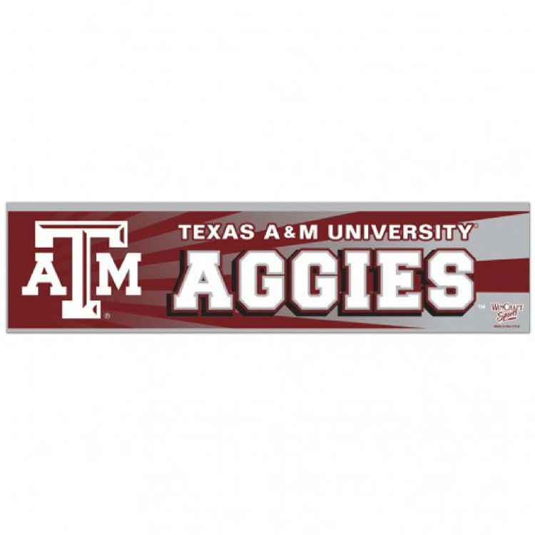 Texas A&M Aggies Decal 3x12 Bumper Strip Style