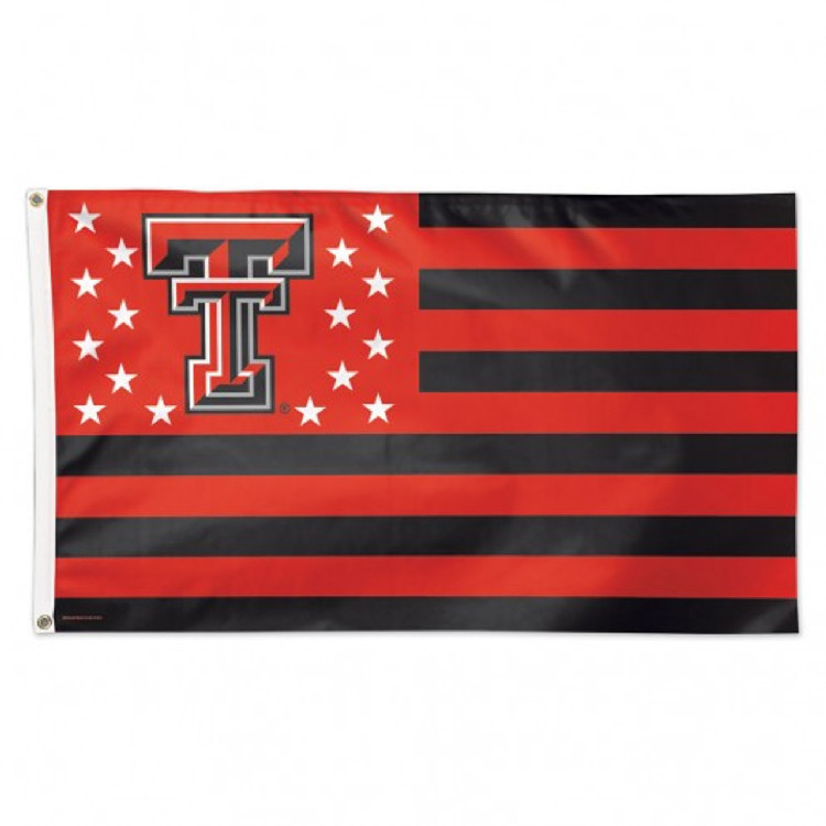 Texas Tech Red Raiders Flag 3x5 Deluxe Style Stars and Stripes Design