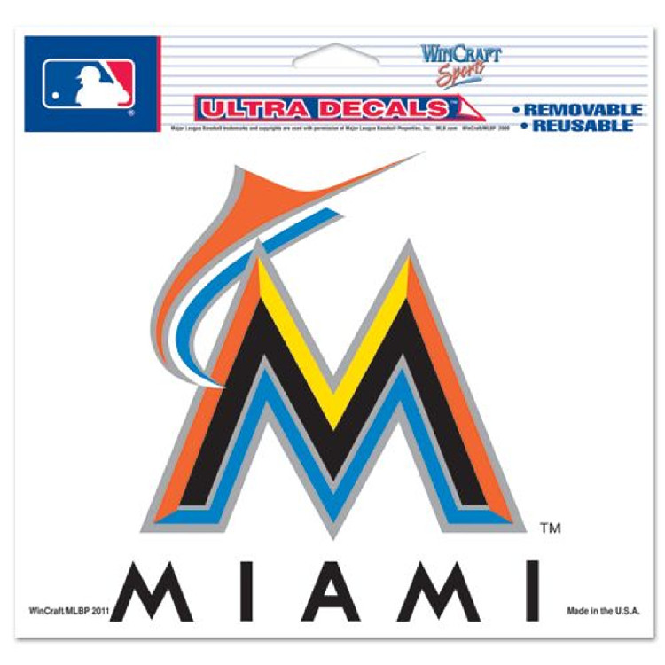 Miami Marlins Decal 5x6 Ultra Color