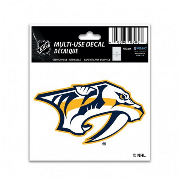 Nashville Predators Decal 3x4 Multi Use Color