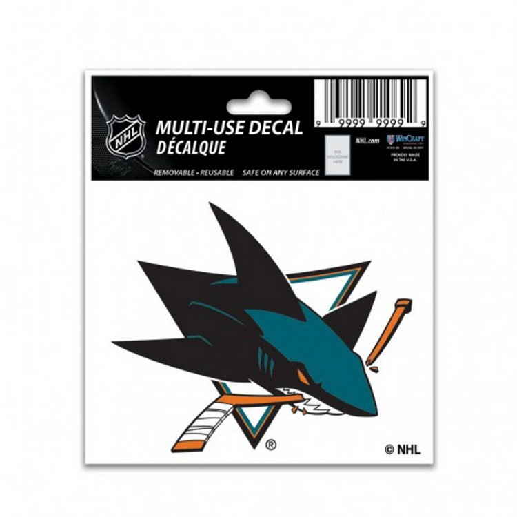 San Jose Sharks Decal 3x4 Multi Use Color