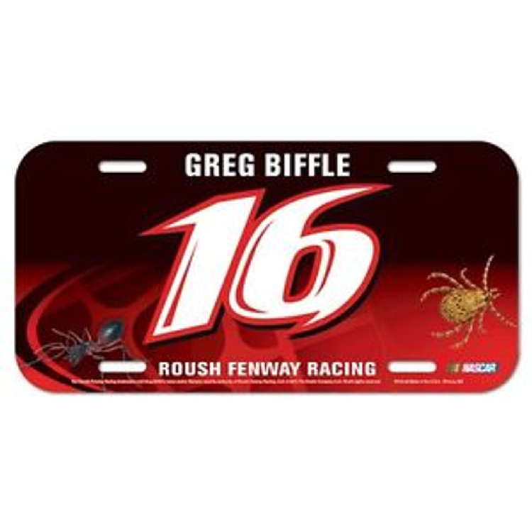 Greg Biffle License Plate Plastic