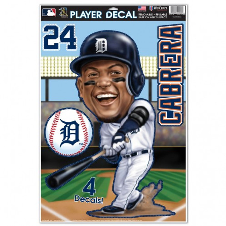 Detroit Tigers Miguel Cabrera Caricature Decal 11x17 Multi Use