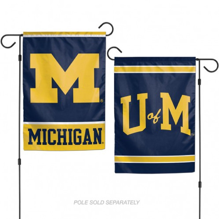 Michigan Wolverines Flag 12x18 Garden Style 2 Sided