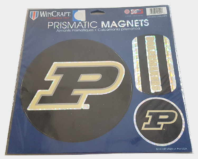 Purdue Boilermakers Magnets 11x11 Die Cut Prismatic Set of 3