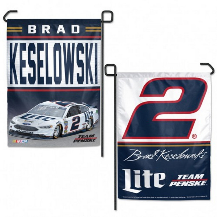 Nascar Brad Keselowski Flag 12x18 Garden Style 2 Sided