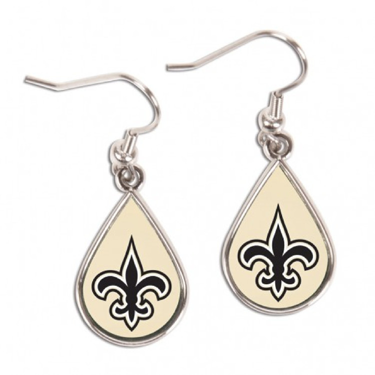 New Orleans Saints Earrings Tear Drop Style