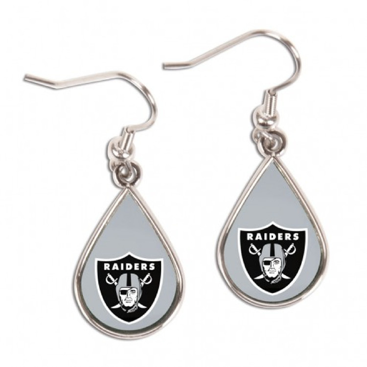 Las Vegas Raiders Earrings Tear Drop Style