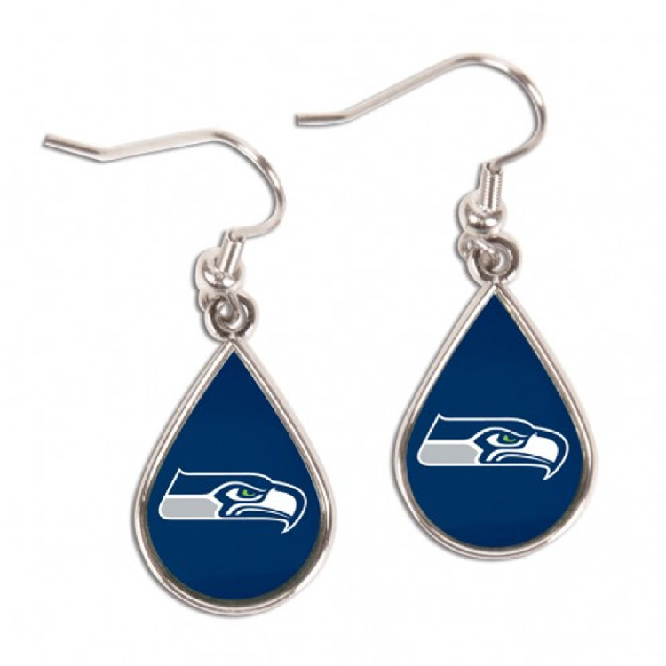 Seattle Seahawks Earrings Tear Drop Style