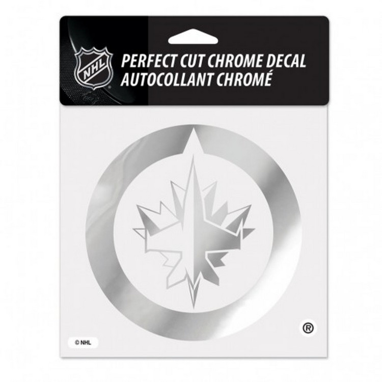 Winnipeg Jets Decal 6x6 Perfect Cut Chrome