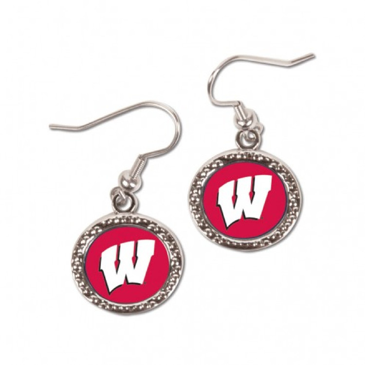 Wisconsin Badgers Earrings Round Style