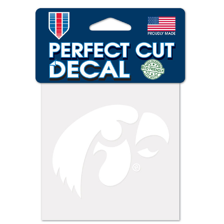 Iowa Hawkeyes Decal 4x4 Perfect Cut White