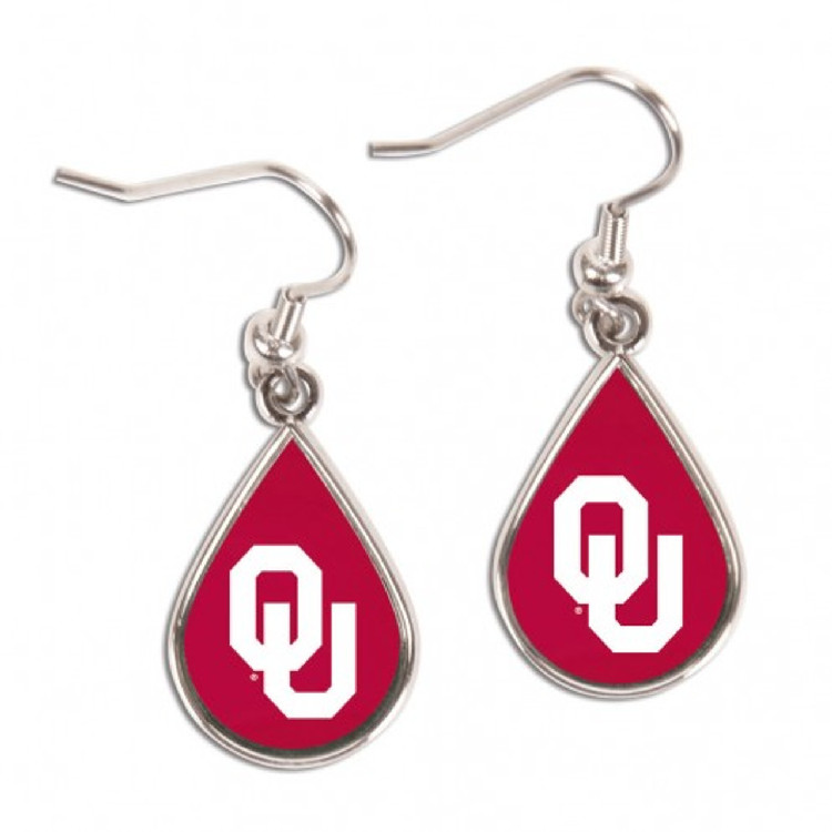 Oklahoma Sooners Earrings Tear Drop Style