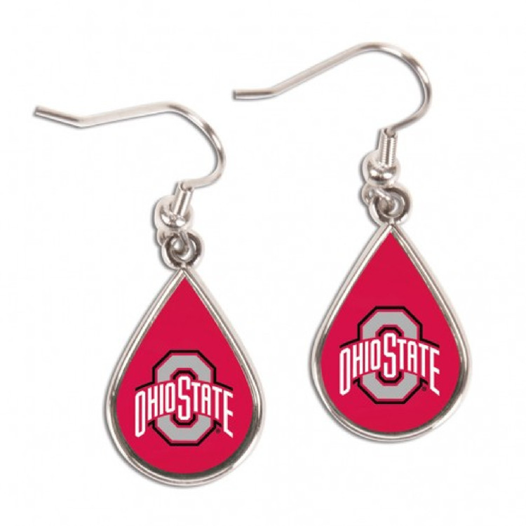 Ohio State Buckeyes Earrings Tear Drop Style