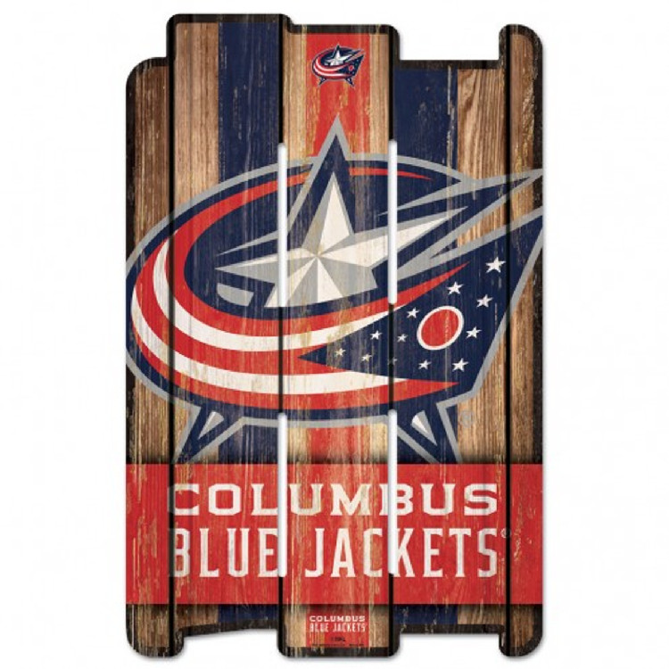 Columbus Blue Jackets Sign 11x17 Wood Fence Style