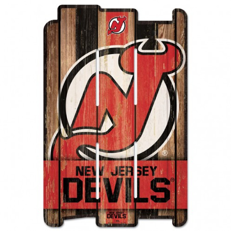 New Jersey Devils Sign 11x17 Wood Fence Style